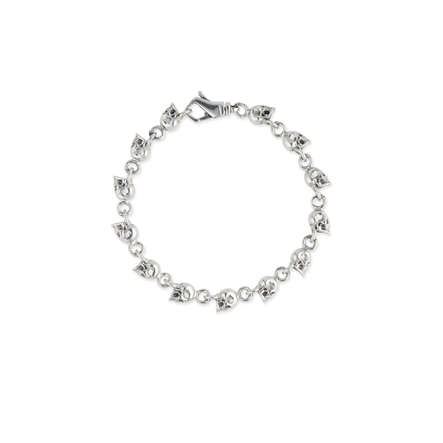 ブレスレット Emanuele Bicocchi Silver 925 Skull Chain Bracelet Emanuele Bicocchi Multi Skull Bracelet - Silver - Due West