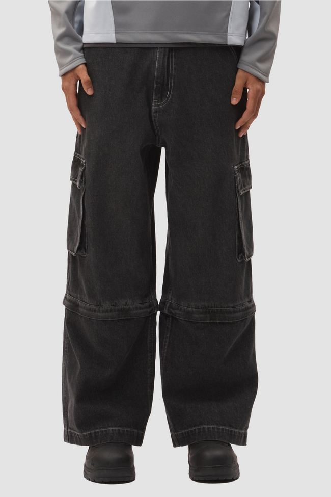 P.A.M Ratchet Wide Leg Jeans - Black Wash