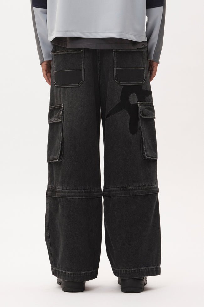 P.A.M Ratchet Wide Leg Jeans - Black Wash