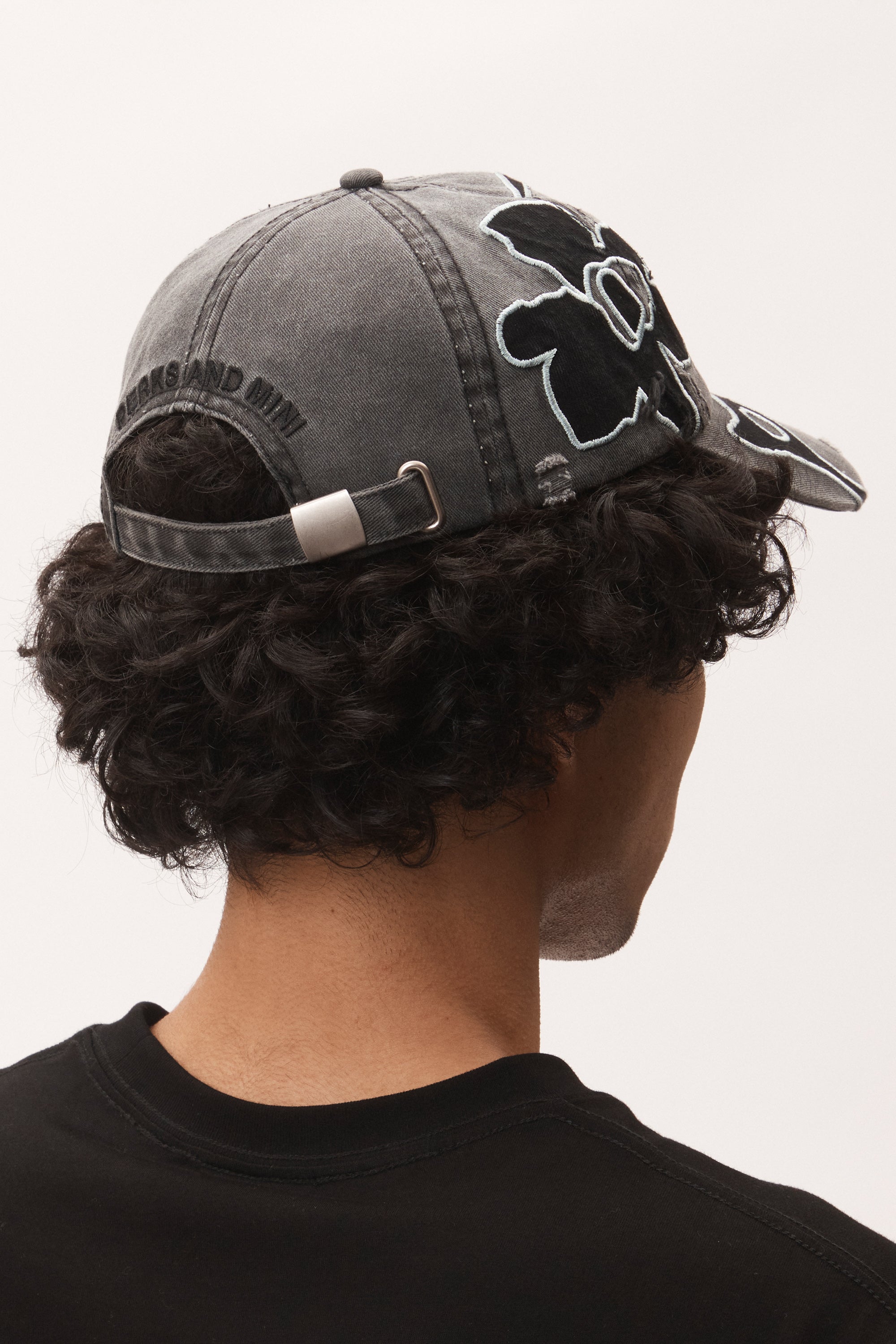 P.A.M Locke Denim Applique Cap - Faded Black - Due West