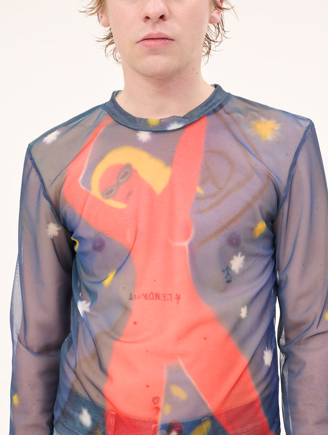 Carne Bollente They Call Her Carmen Mesh Tee - Blue