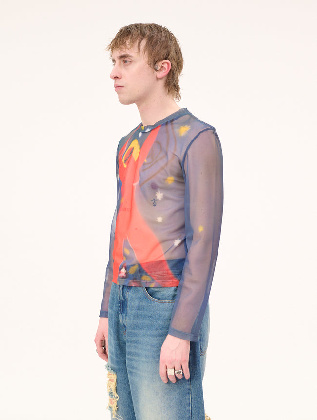 Carne Bollente They Call Her Carmen Mesh Tee - Blue