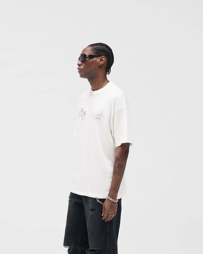 Represent Hand Drawn Thoroughbred Tee - Flat White