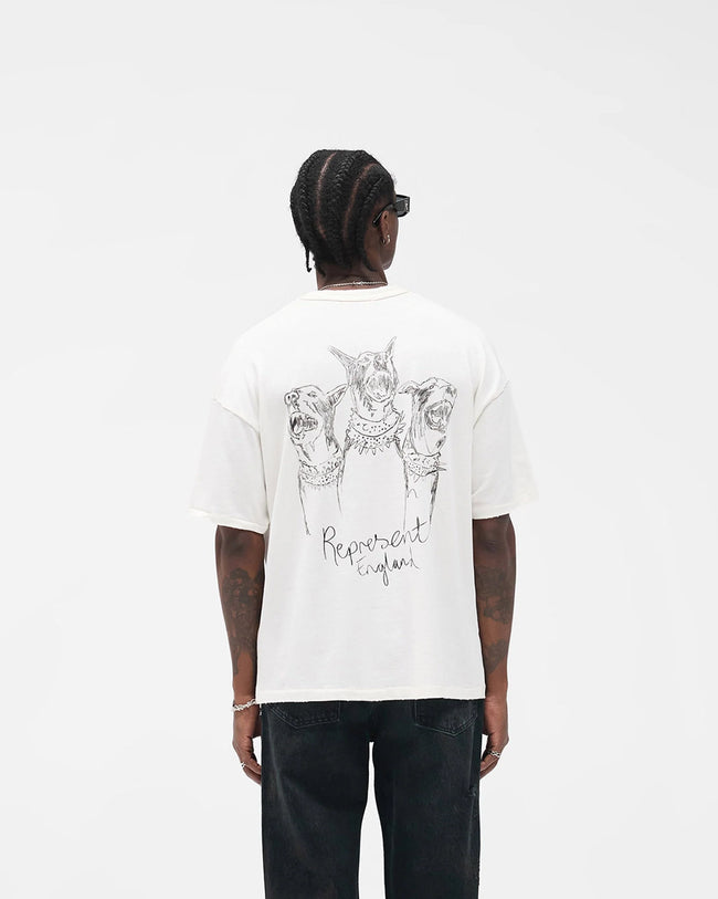 Represent Hand Drawn Thoroughbred Tee - Flat White
