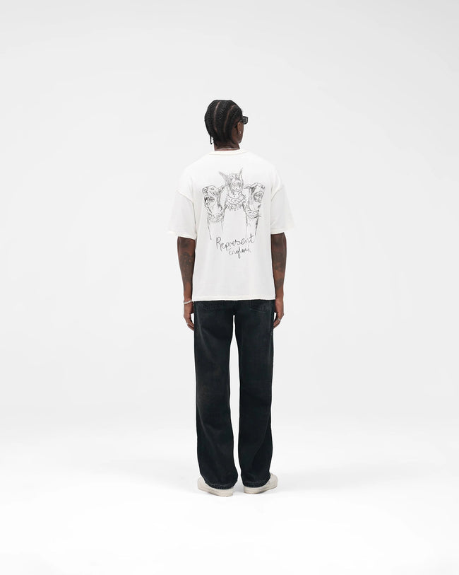 Represent Hand Drawn Thoroughbred Tee - Flat White