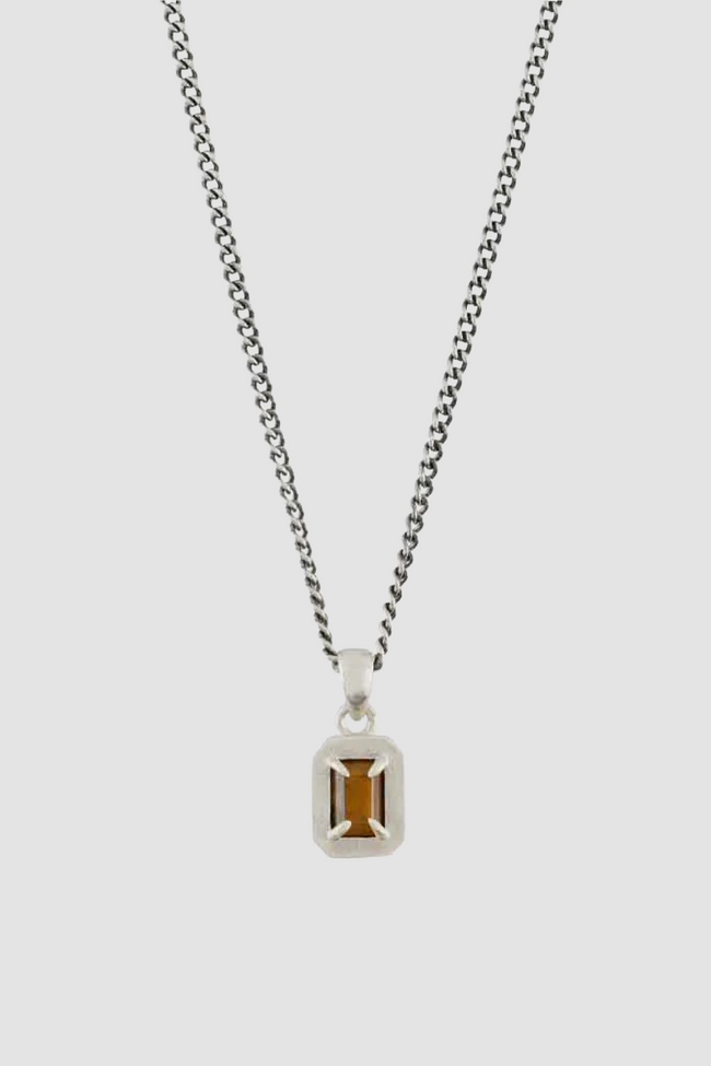 Serge DeNimes Blush Tigers Eye Necklace - Silver
