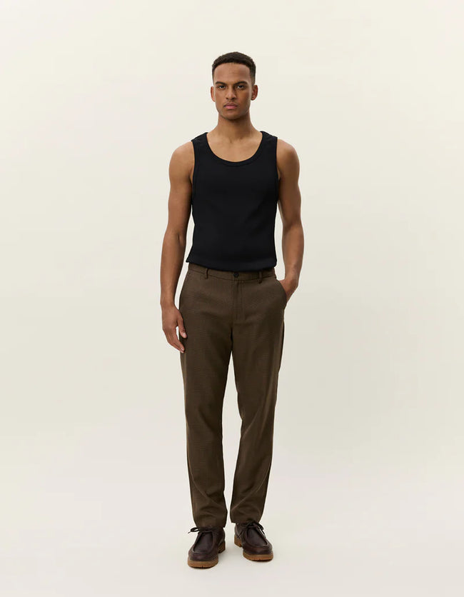 Les Deux Como Reg Houndstooth Suit Pants - Brown