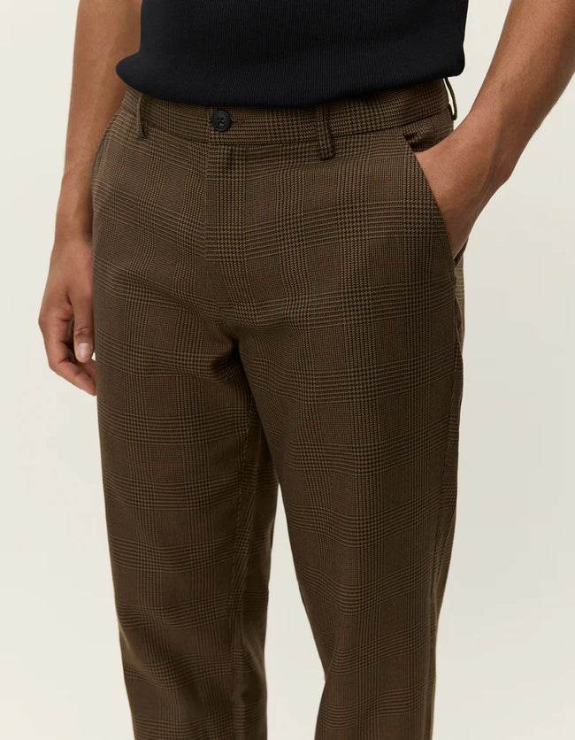 Les Deux Como Reg Houndstooth Suit Pants - Brown