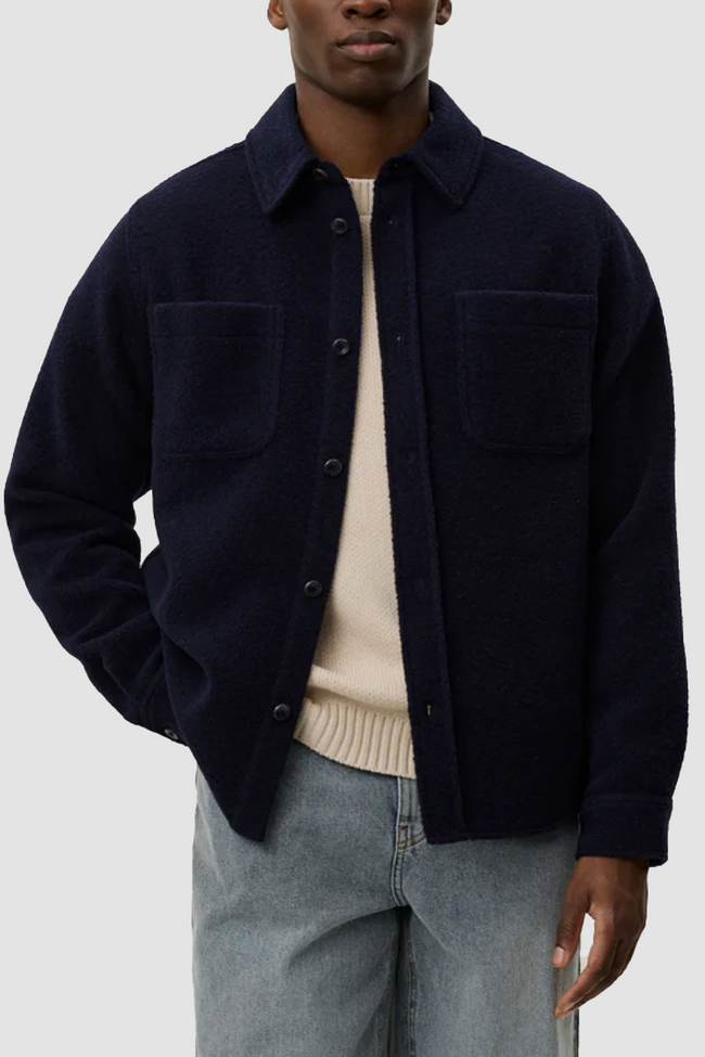 Les Deux Lennon Bouclé Jacket - Dark Navy