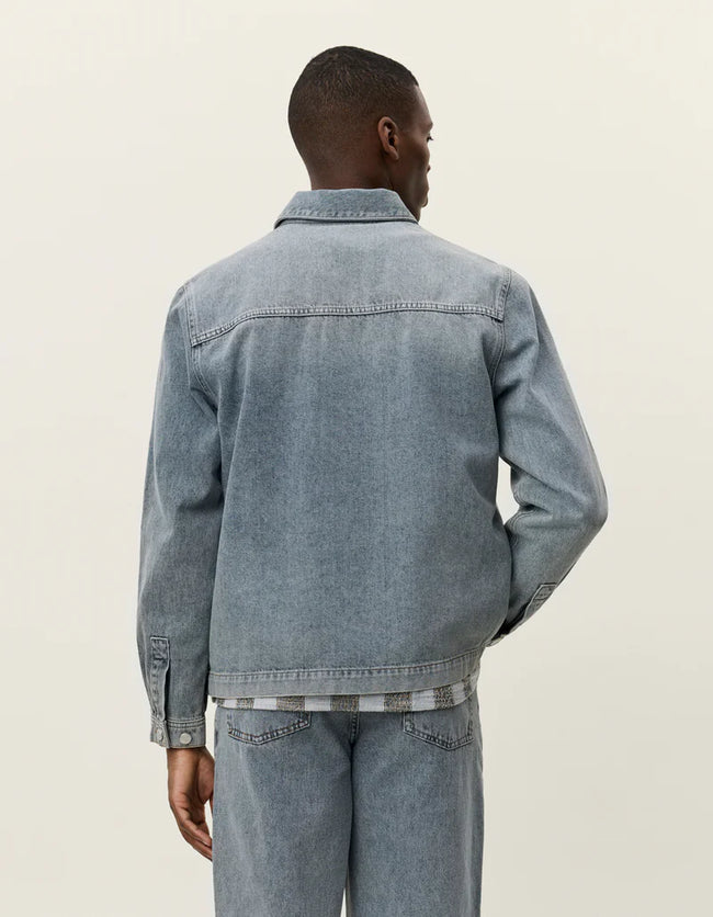 Les Deux Layton Washed Denim Jacket - Light Indigo
