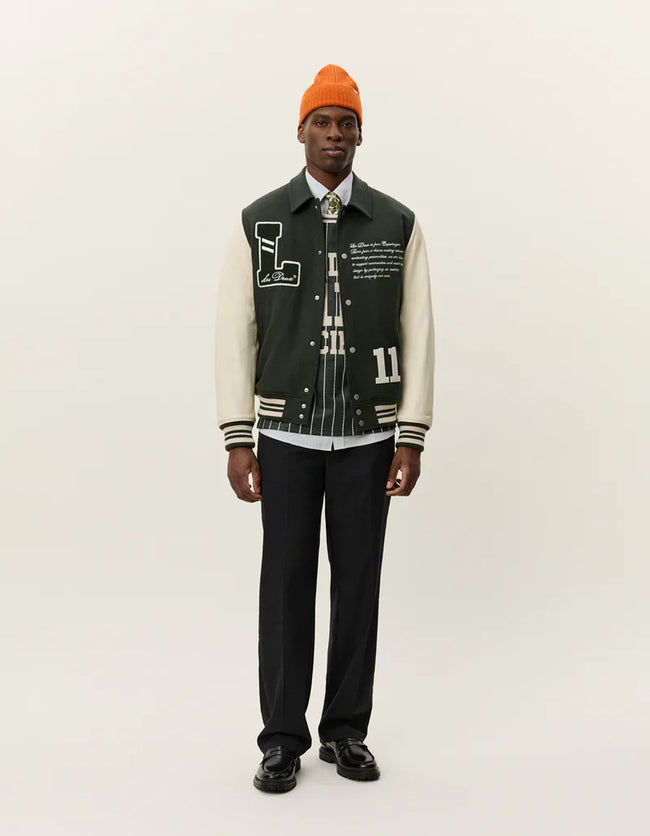 Les Deux Wool Varsity Jacket - Green