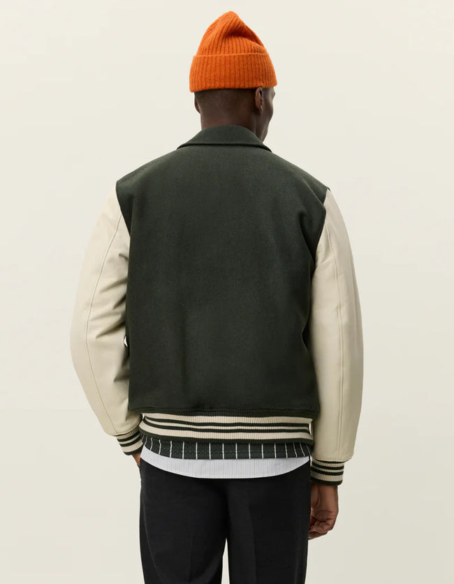 Les Deux Wool Varsity Jacket - Green