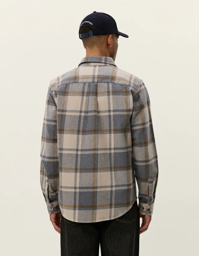 Les Deux Jeremy Check Flannel Shirt - Grey