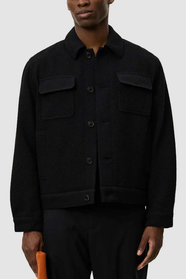 Les Deux Nash Twill Wool Jacket - Black