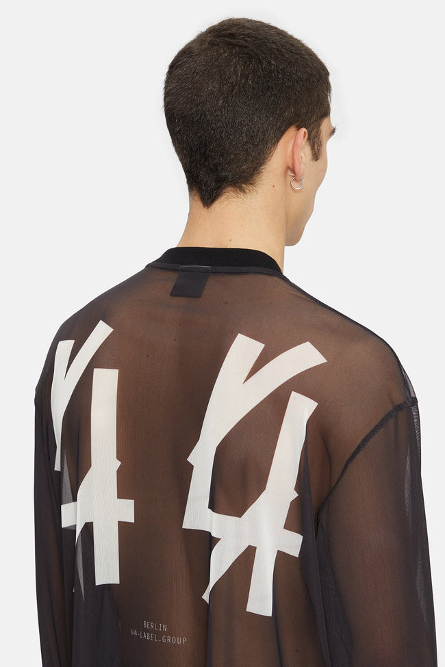 44 Label Group Clash Mesh L/S Tee - Black