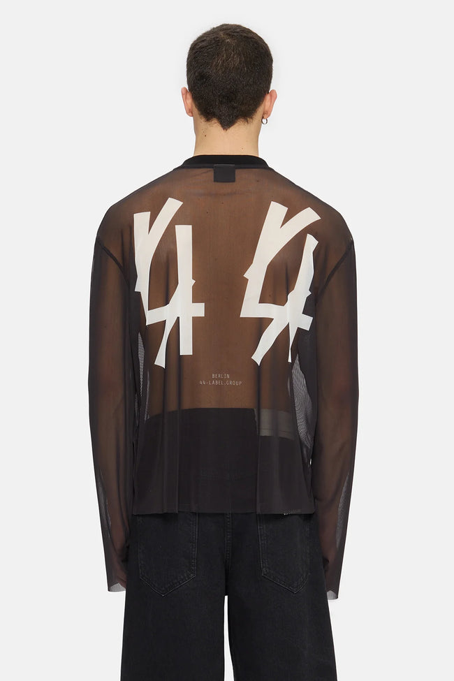 44 Label Group Clash Mesh L/S Tee - Black