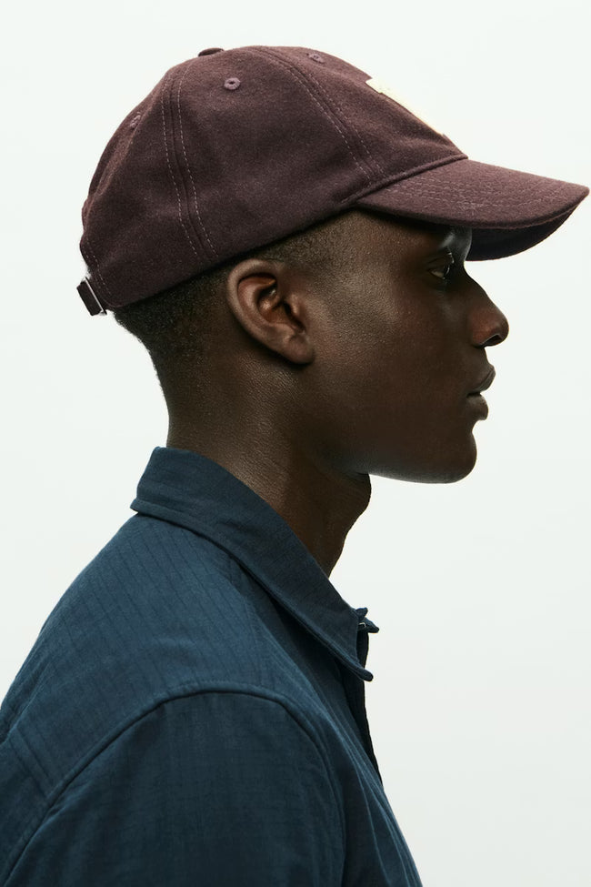 WOOD WOOD Felt Patch Cap - Brown