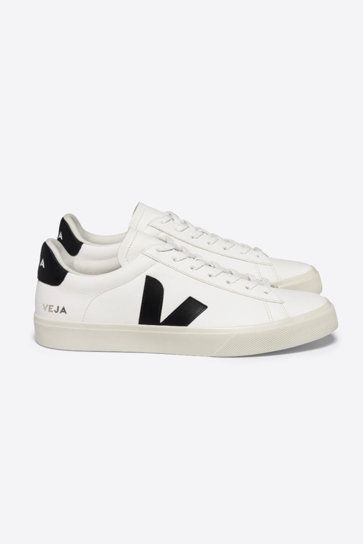 Veja Mens Campo ChromeFree Leather Sneakers White/Black Due West