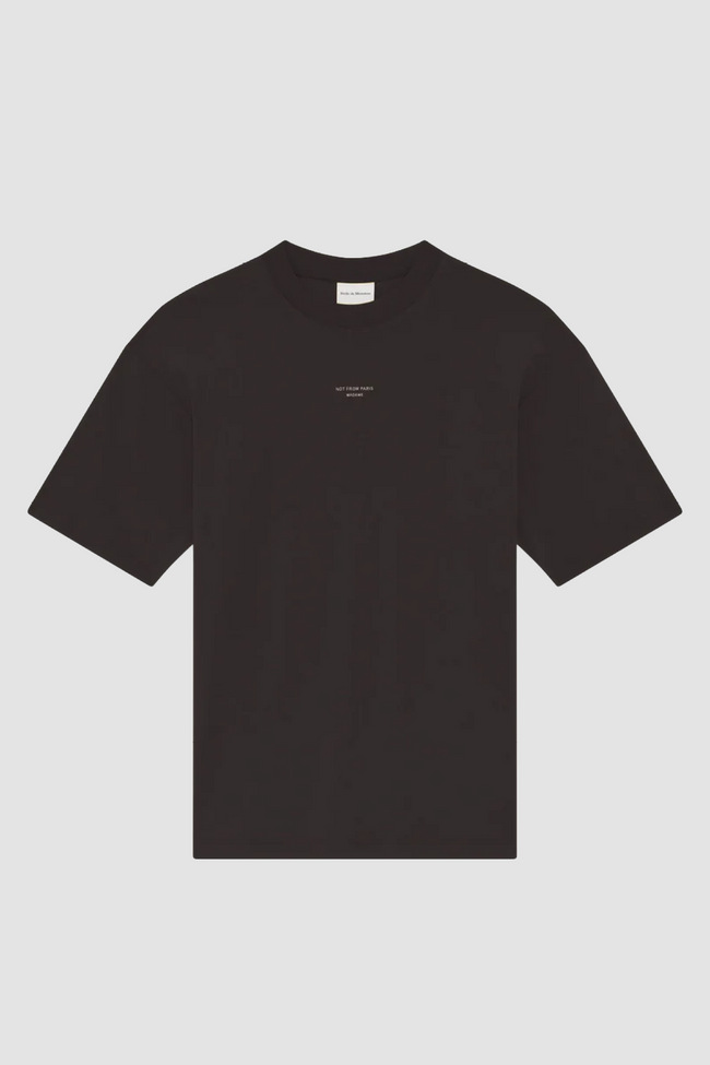 Drôle de Monsieur Slogan Classique Tee - Dark Brown