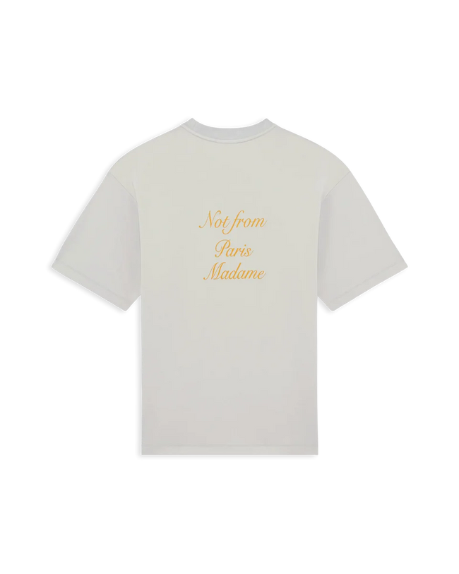 Drôle de Monsieur Slogan Calligraphy Tee - Light Grey