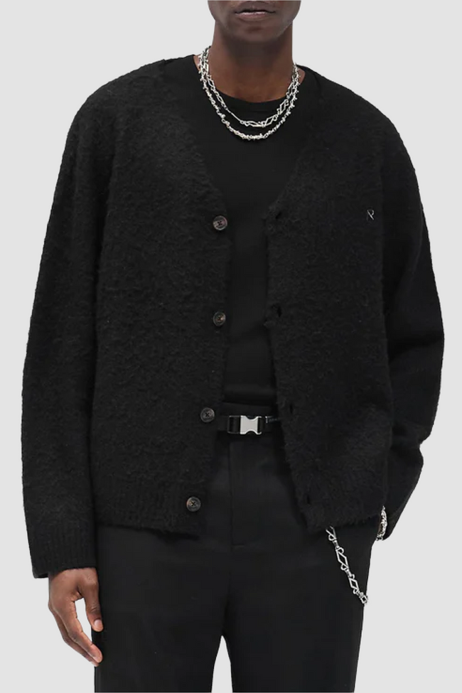 Represent Textured Knit Cardigan - Jet Black