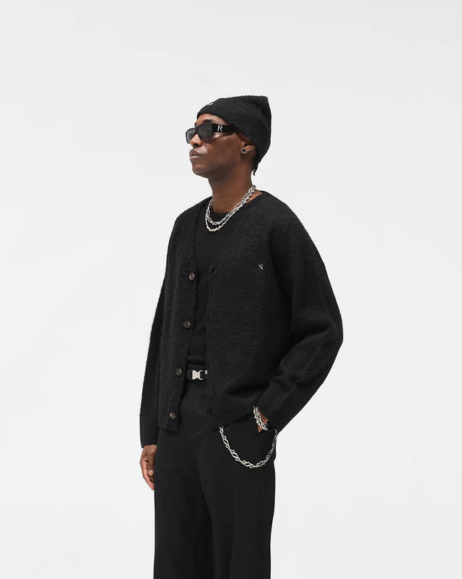 Represent Textured Knit Cardigan - Jet Black