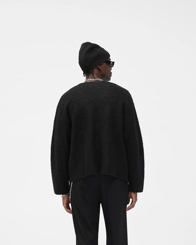 Represent Textured Knit Cardigan - Jet Black
