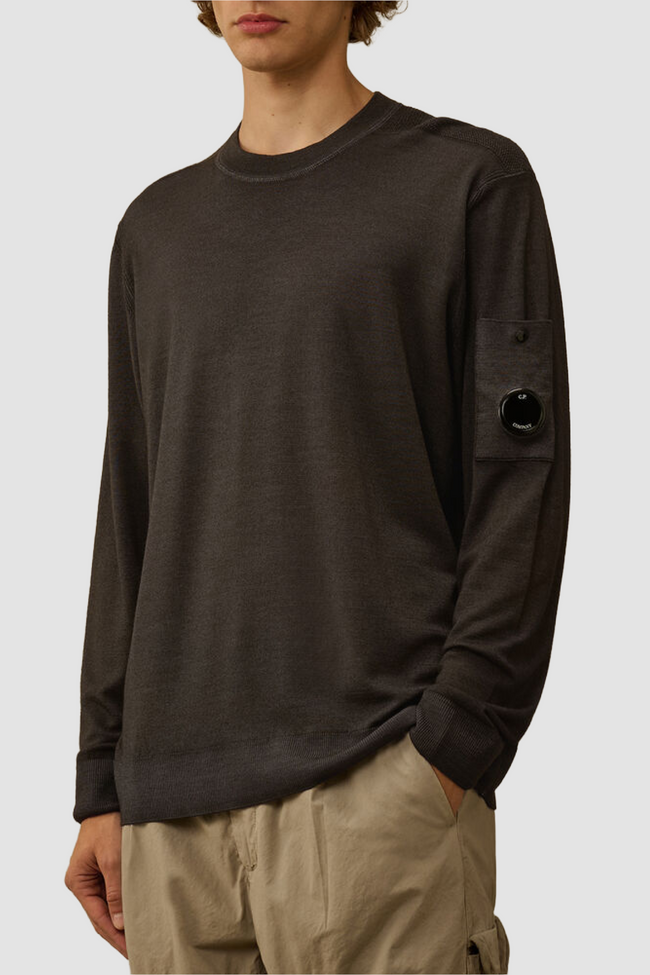C.P. Company Fast Dyed Merino Wool Sweater - Black