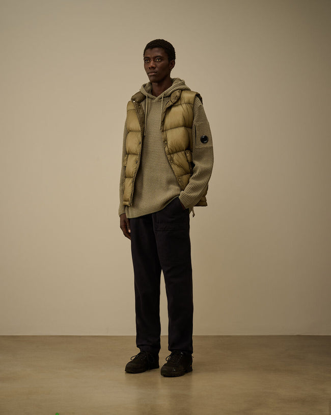 C.P. Company Chenille Cotton Hooded Sweater - Light Grey