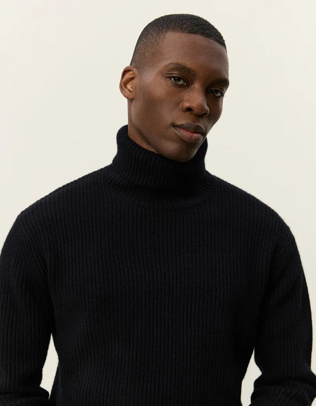 Les Deux Eddie Wool Rollneck Sweater - Black