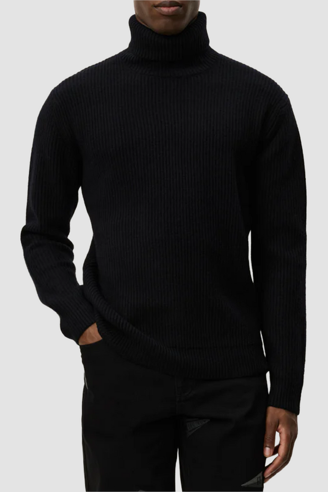 Les Deux Eddie Wool Rollneck Sweater - Black
