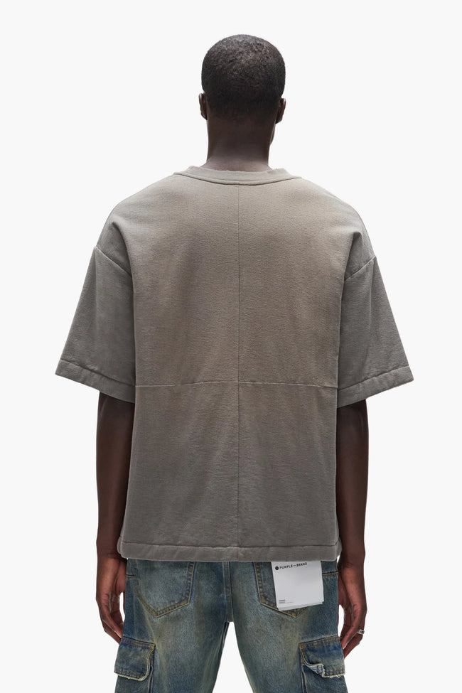 Purple Brand Textured Jersey Padded Tee - Grey