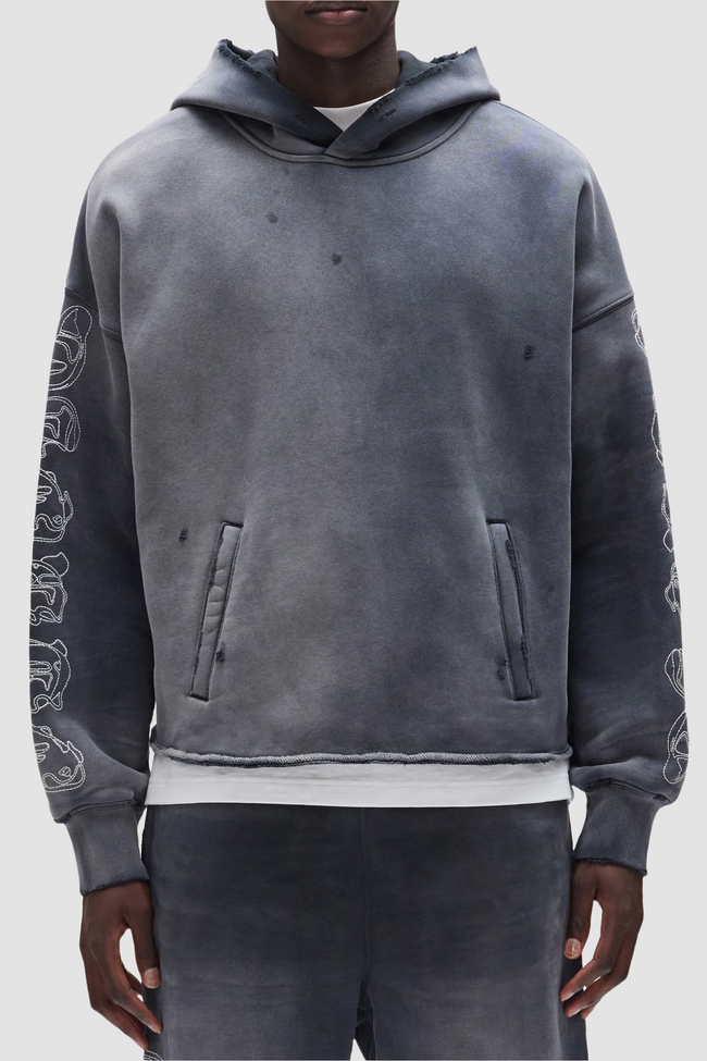 Purple Brand Outline Hoodie - Black