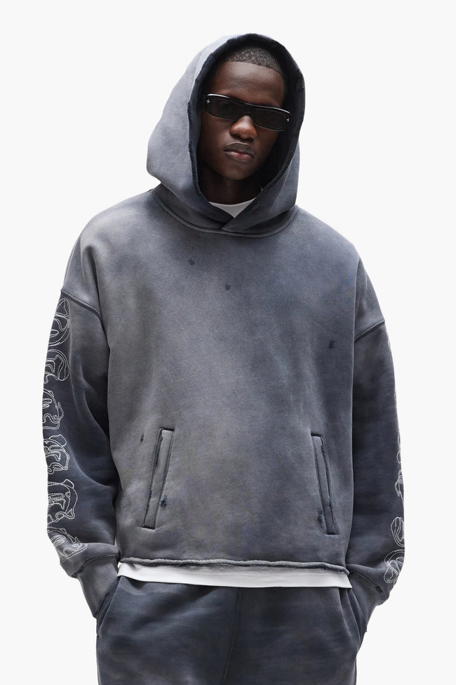 Purple Brand Outline Hoodie - Black