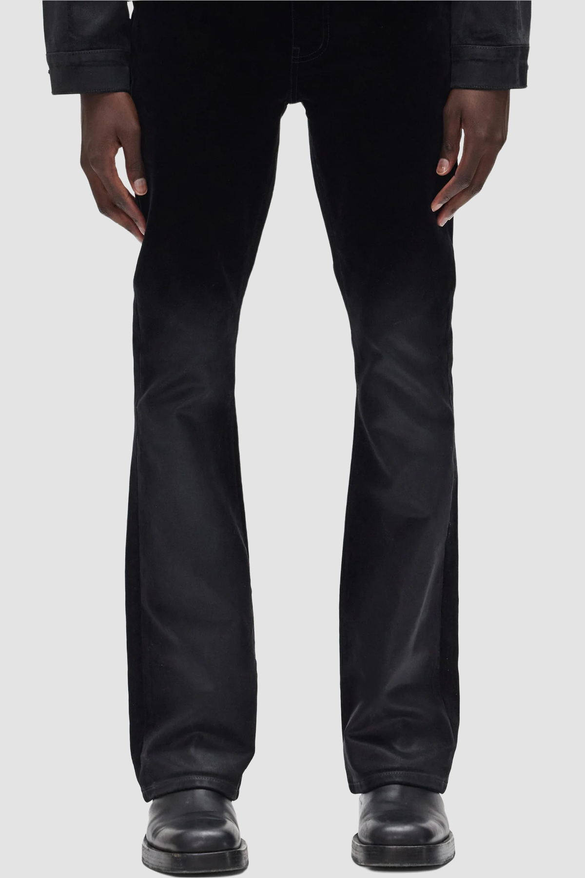 Purple Brand P004 Flare Flock Dipped Jeans - Black - Due West