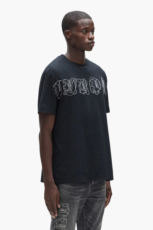 Purple Brand Outline Tee - Black