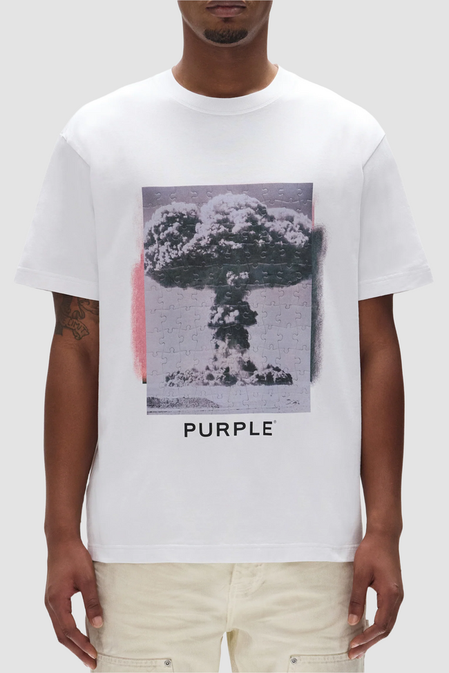Purple Brand Heavyweight Melt Down Tee - White