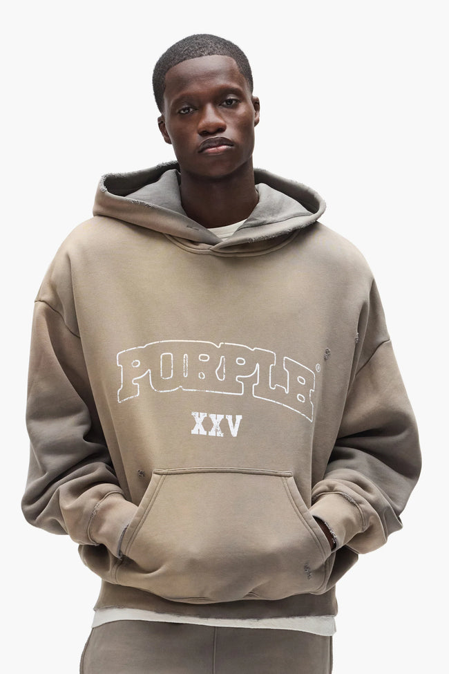 Purple Brand Slab Hoodie - Grey