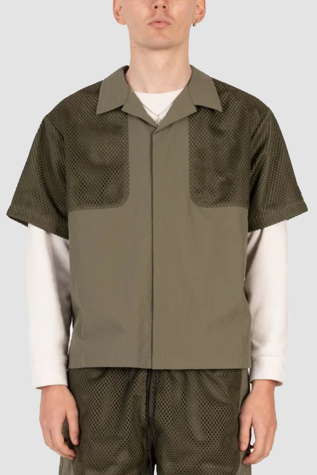 Nash - New York Mesh Layered Shirt - Olive