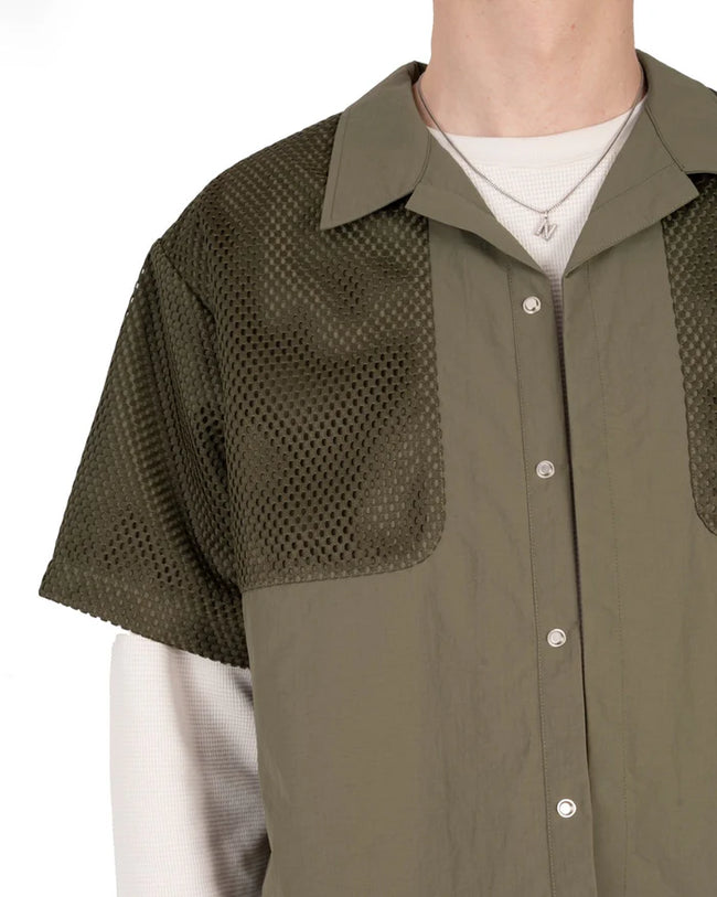 Nash - New York Mesh Layered Shirt - Olive