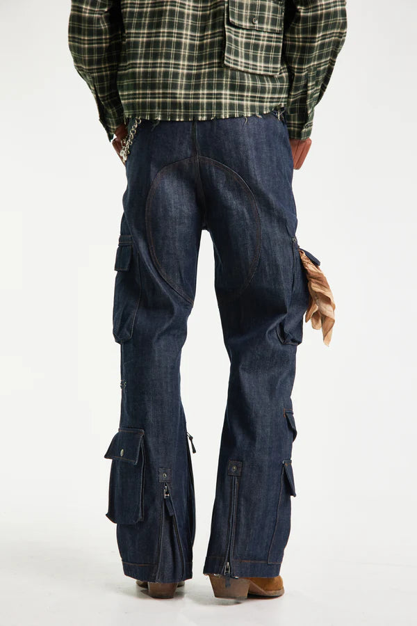 Kody Phillips Denim Rip Van Kody Cargo Pants - Denim