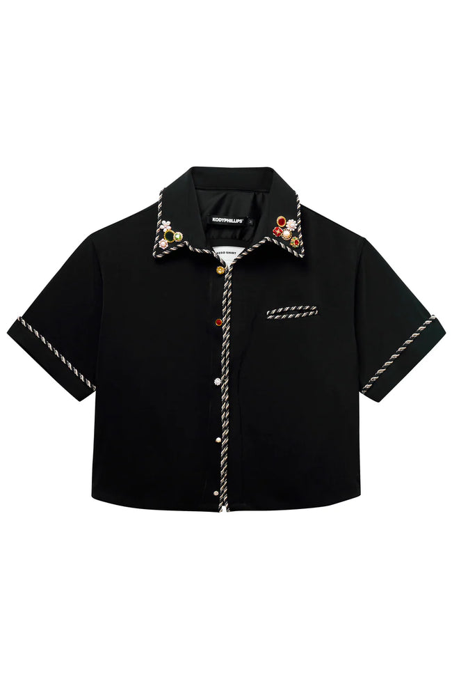 Kody Phillips Embellished S/S Lasso Shirt - Black