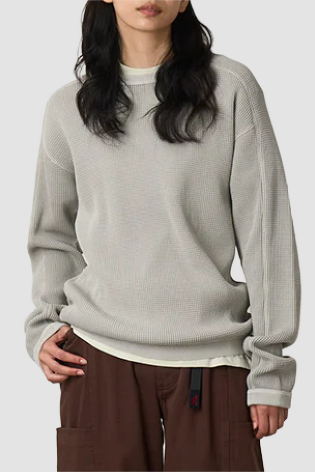 Gramicci Waffle Crew L/S Tee - Pewter