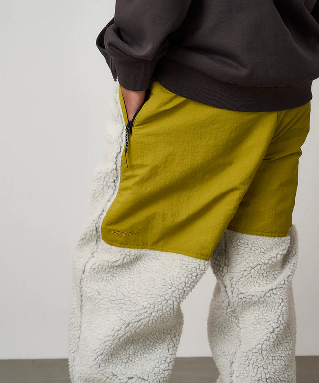Gramicci Nylon Sherpa Pants - Natural/Chartreuse