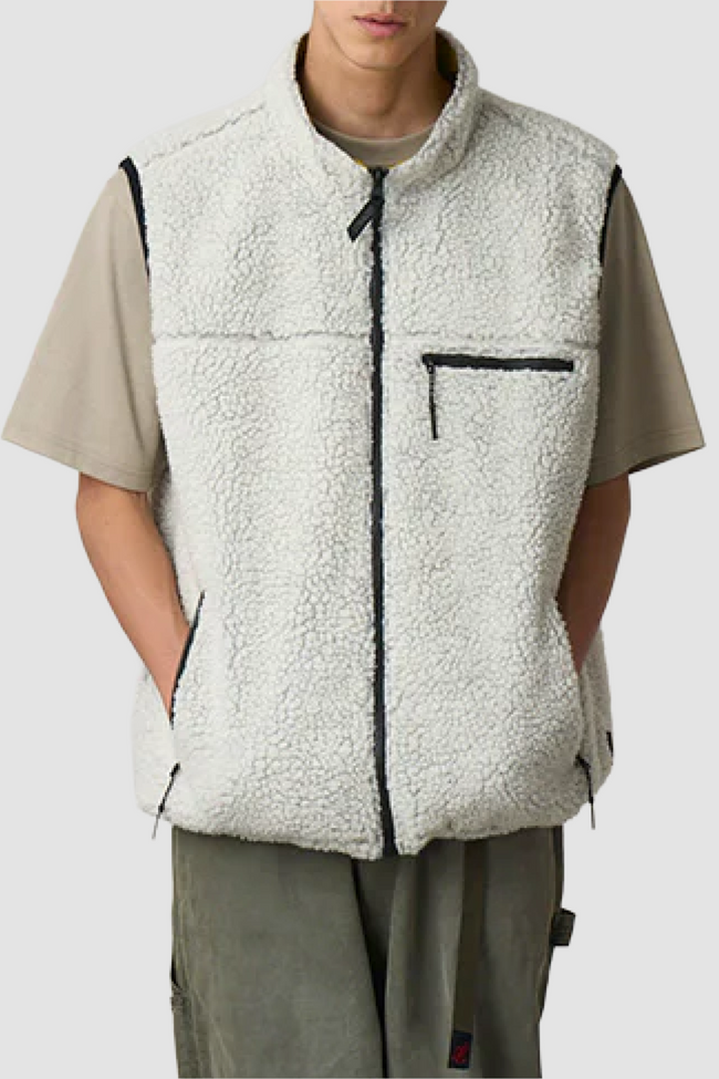 Gramicci Reversible Sherpa Vest - Natural/Chartreuse