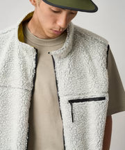 Gramicci Reversible Sherpa Vest - Natural/Chartreuse