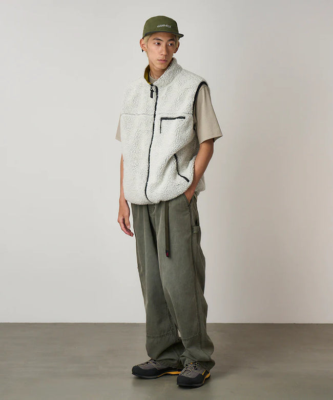 Gramicci Reversible Sherpa Vest - Natural/Chartreuse