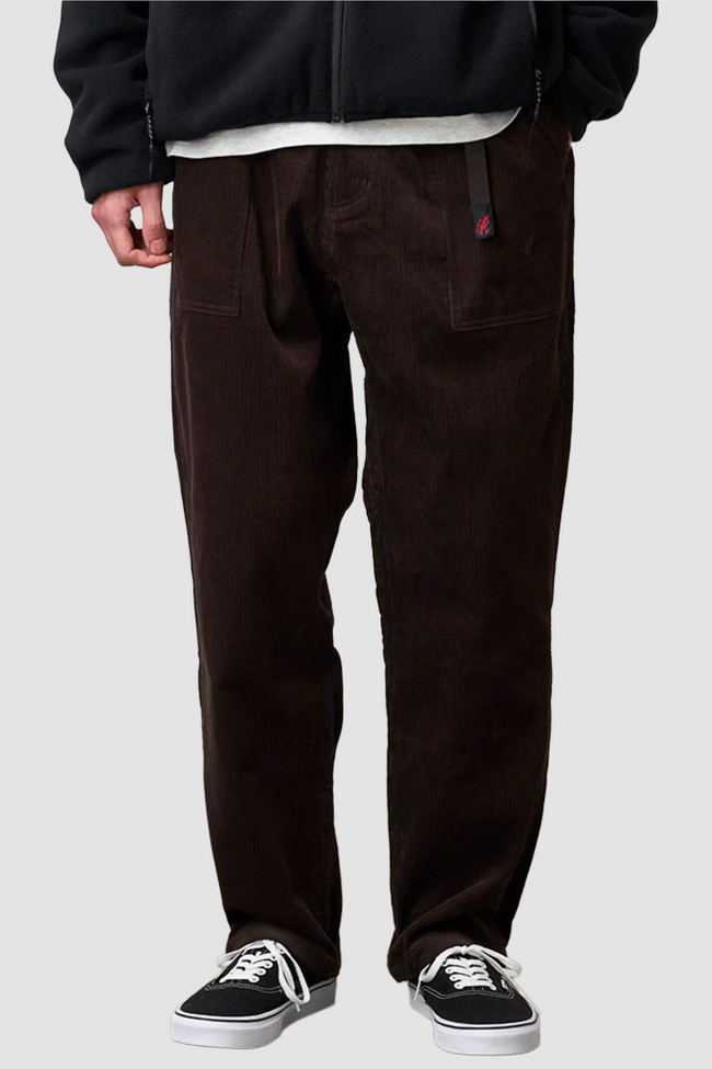 Gramicci Corduroy Loose Tapered Ridge Pants - Deep Brown