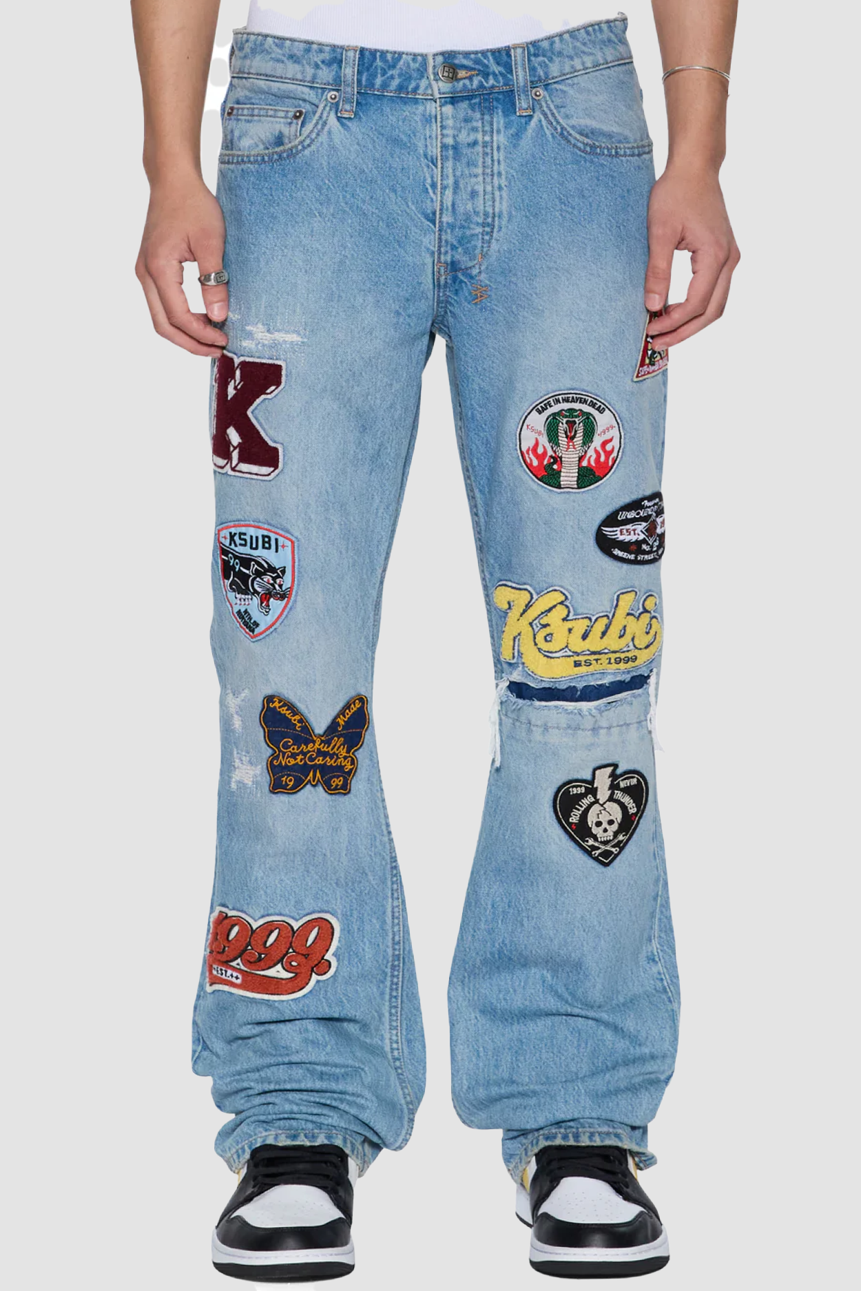 Ksubi Bronko True Patched Jeans - Blue - Due West
