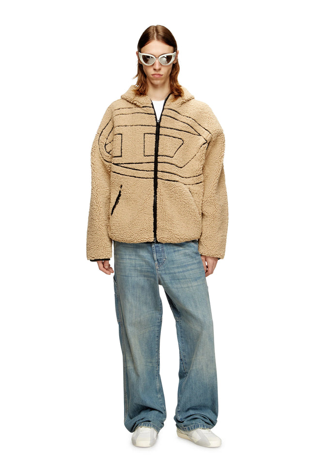 DIESEL S-Zat Fleece Hoodie - Beige